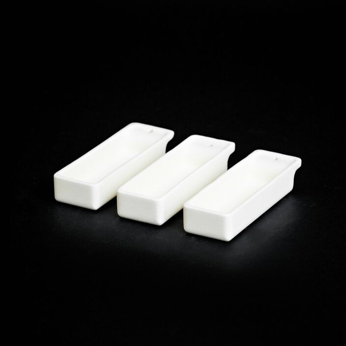 BS80 Flat Bottom Boat Crucible - Made In Alumina, MGO, Zirconia or ZTA