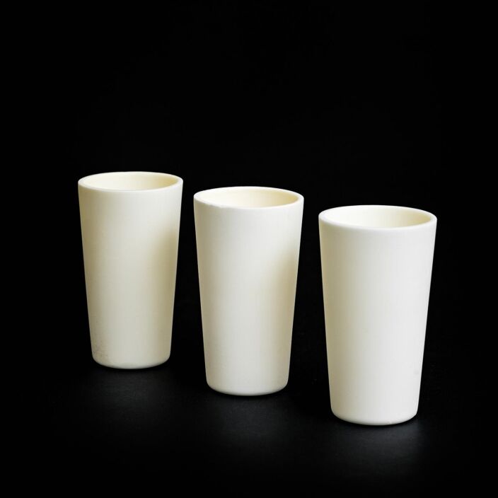 Tapered wall ZTA crucible - 127e